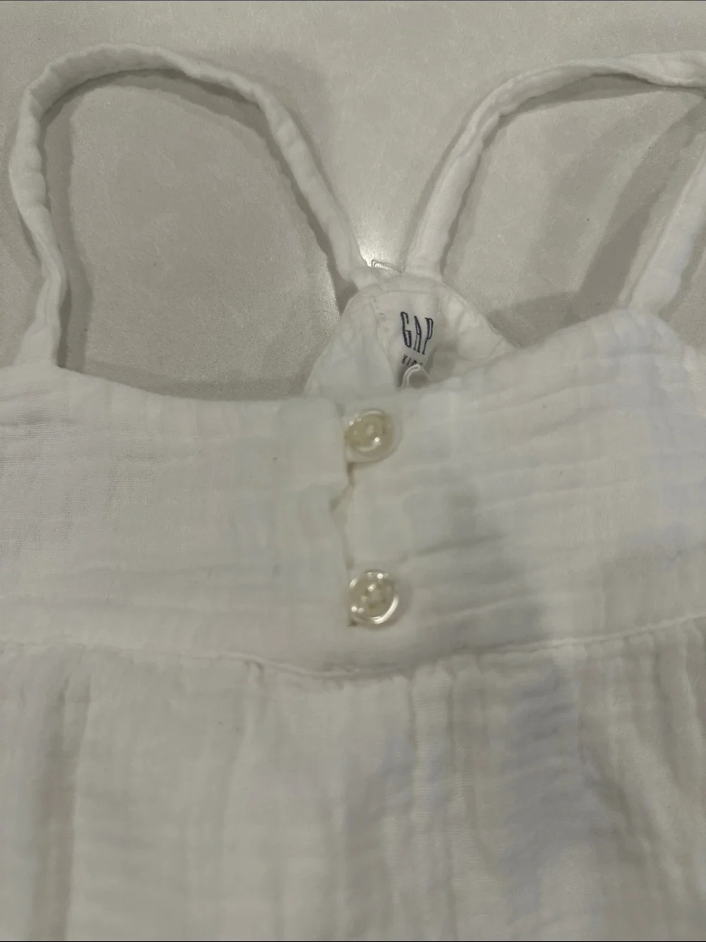 GAP White Gauze Tiered Tank Top for Girls